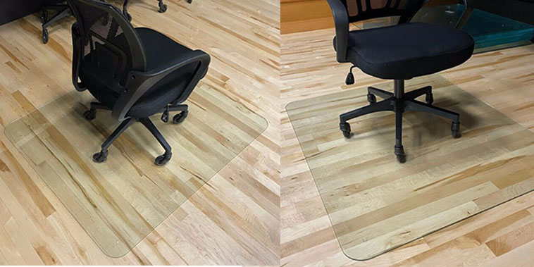 Avoid Glass Chair Mats Use These 2, Chair Floor Mats For Hardwood Floors